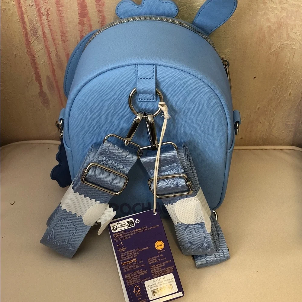 Loungefly Sanrio Pochacco Monochrome Cosplay Convertible mini Backpack New